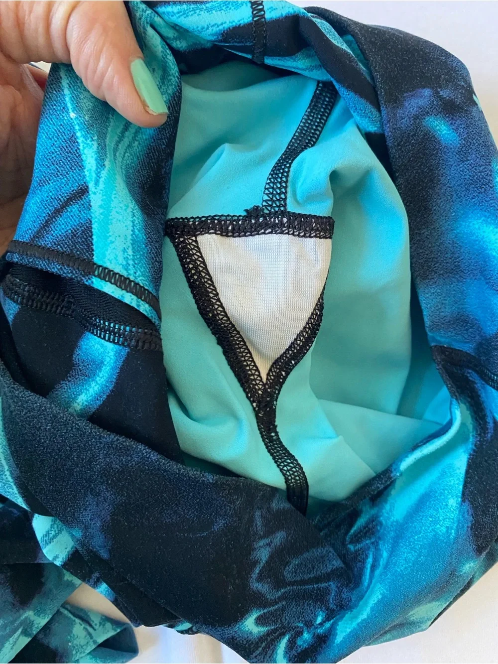 Lululemon Teal & Navy Marble Workout Leggings - Size 4 - Picture 7 of 7